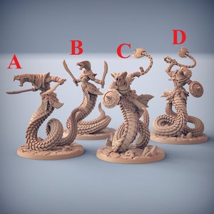Maneater Nagarots Naga Yuan Ti w/ choice of modular weapons 3D Resin Printed Models by Artisan Guild D&D Tabletop Gaming