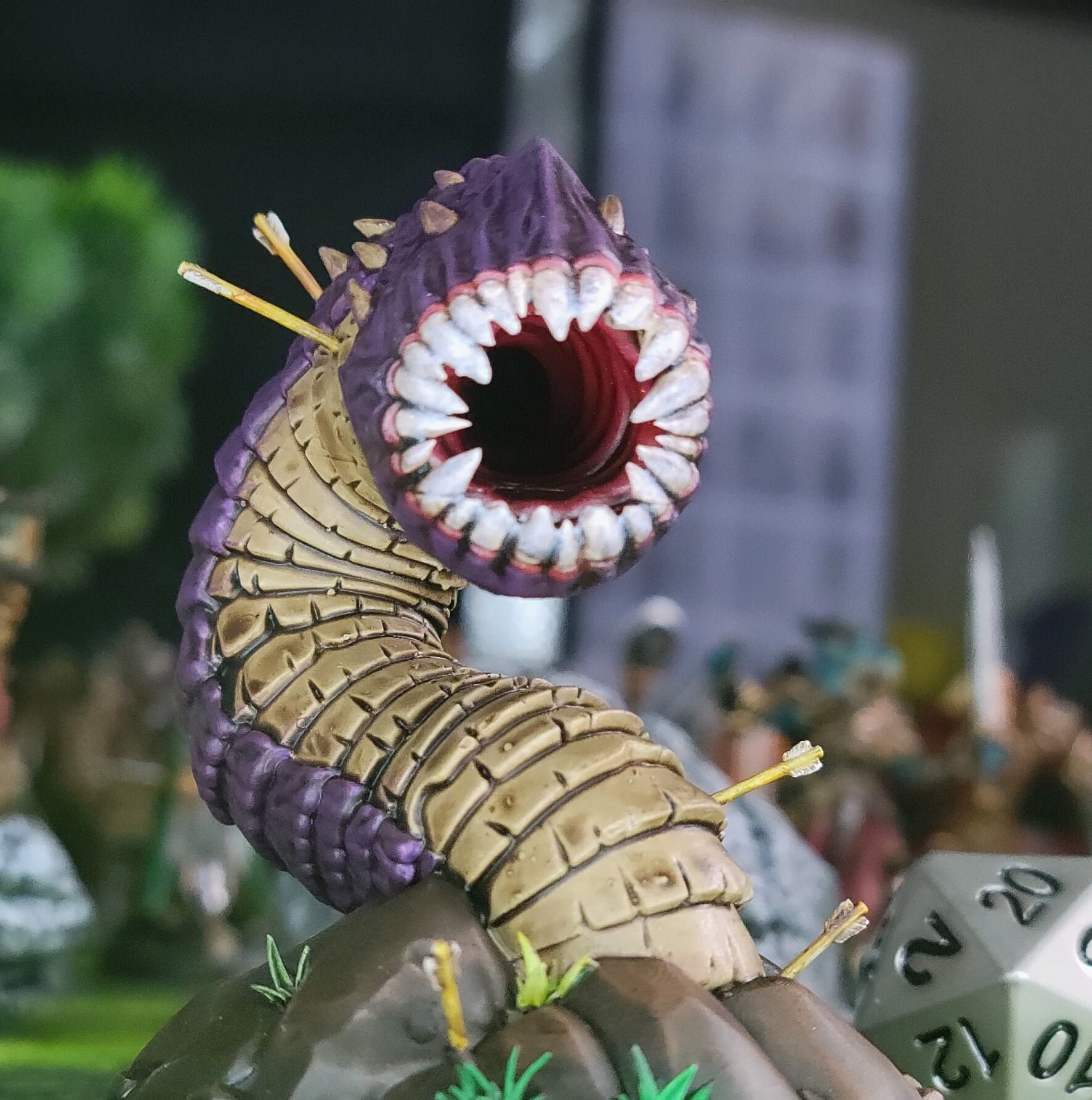 Purple Worm Monster DnD Fantasy Tabletop Roleplaying RPG 3D Printed Resin  Model