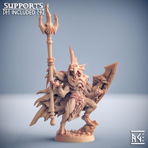 Triton Merfolk King Osteras, Holmuran Death Tide Jurakin Kuo-Toa w/ choice of modular weapons 3D Models by Artisan Guild D&D Tabletop Gaming