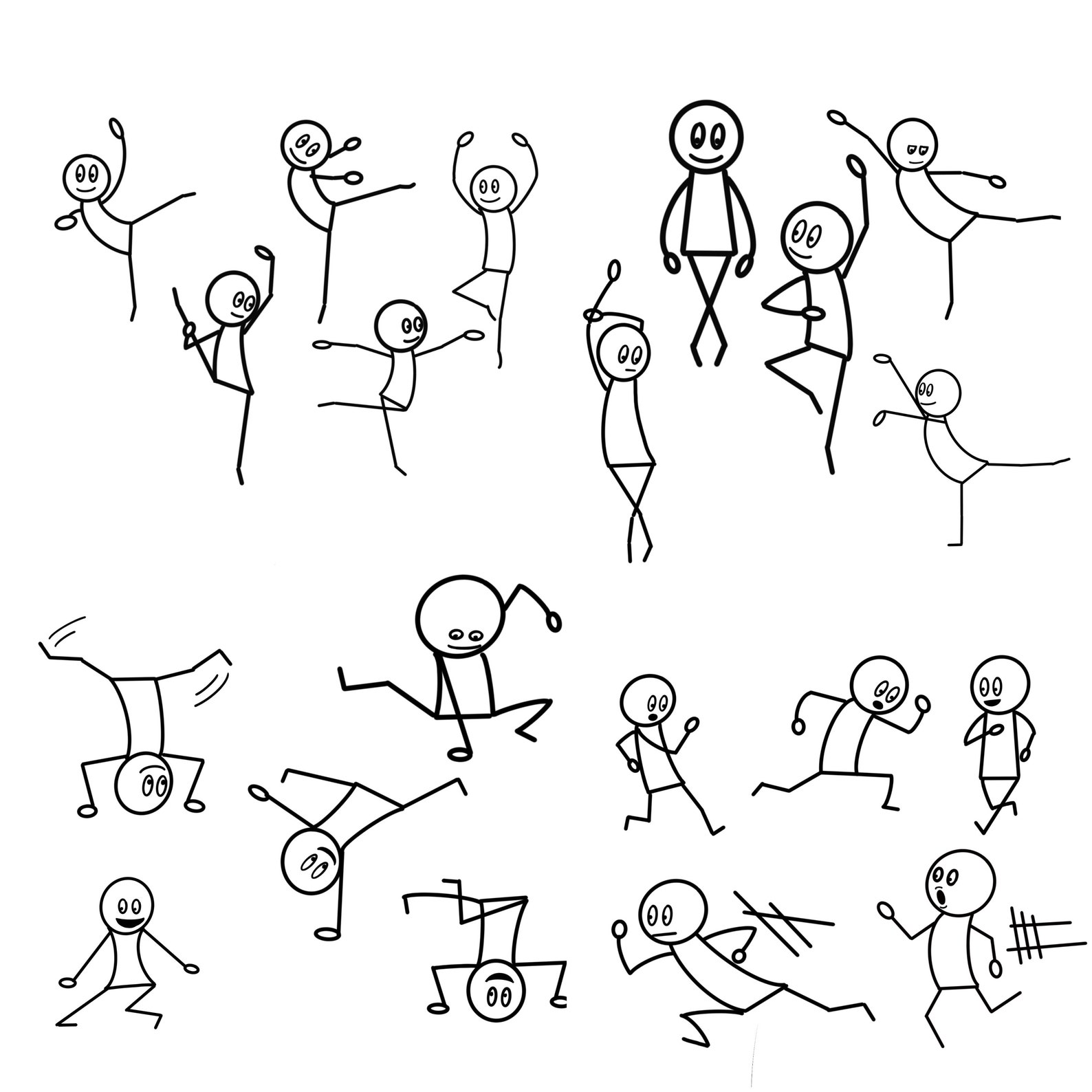 Stick Figure Clipart Set, Dancing, Hip-hop, Walking, Running - Etsy Ireland