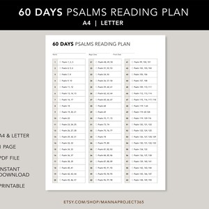60 dagen leesplan psalmen, psalmen in 60 dagen, leesplan psalmen 2 maanden, leesplan psalmen, leesplan bijbel, afdrukbaar, brief, A4