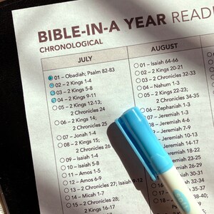 Chronological Bible-in-a-year Reading Plan, One Year Bible Reading ...