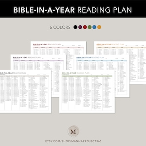Chronological Bible-in-a-year Reading Plan, One Year Bible Reading ...