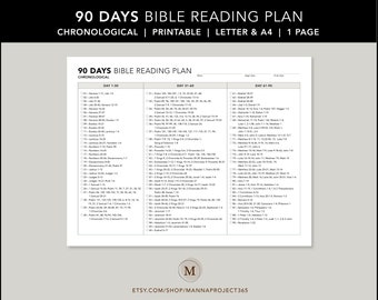 90 Days Bible Reading Plan, Bible in 90 Days, 3 Month Bible Reading ...