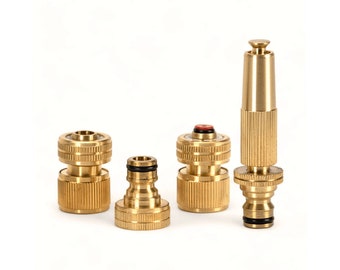 GOLDIE I Vintage Garden Sprayer Brass Set 1/2" inch hose, with water stop and faucet connection