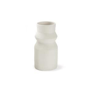 LIVLIG Handmade white vase, dried flower vase, ceramic vase, decorative vase, table decoration, floor vase, height: 20 cm