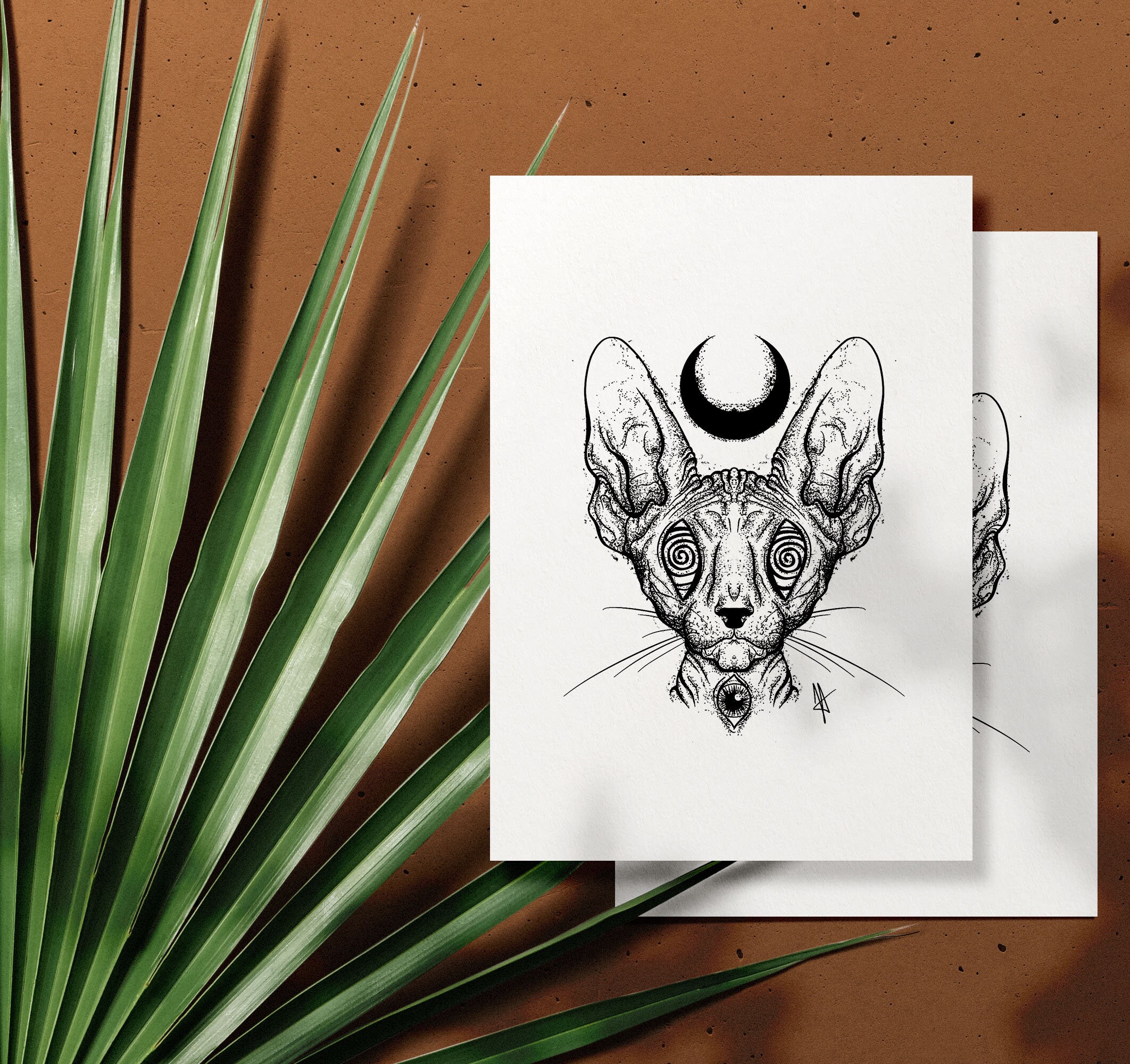 Print Tête Chat Sphynx