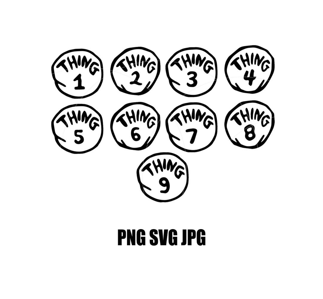 Thing 1 Thing 2 SVG Cut Filething Svg File for Cricutthing Etsy Australia