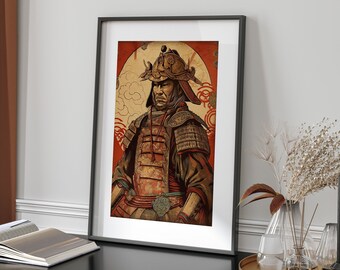 Japanese Samurai Print Wall Art Print Warrior Poster Ukiyo E Art Japanese Decor A3 A4 Framed Unframed