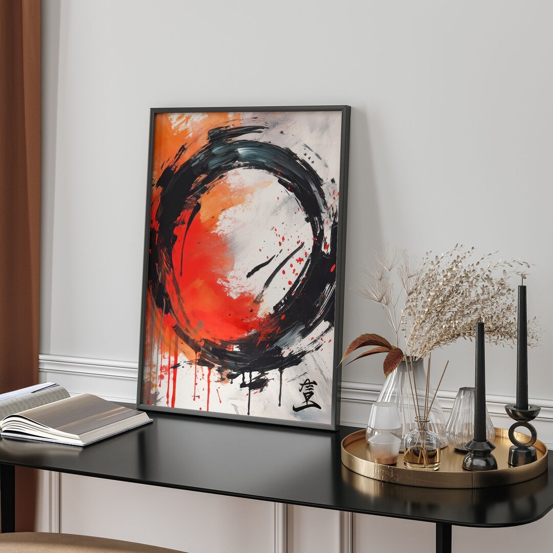 Zen Enso Circle Minimalist Wall Art Print Japanese Calligraphy Inspired ...