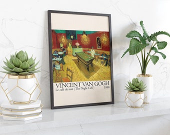 Vincent Van Gogh The Night Cafe 1888 Wall Art Print Post Impressionist Masterpiece Bold Colourful Interior Scene For Home Or Office Decor