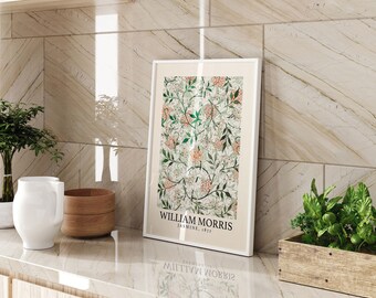 William Morris Jasmine Wall Art Print Framed Floral Pattern Victorian Living Room Bedroom Home Decor Modern Vintage Art Nouveau Present