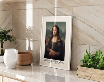 Mona Lisa Wall Art Print Renaissance Portrait Home Decor Framed or Unframed Classic Painting Reproduction for Living Room Gift