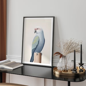 Clean Minimalist Parrot Art Sleek Printed Wall Art A3 A4 Modern Wildlife Home Decor Gift