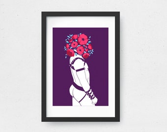 Man and flowers (postcard/poster/print)