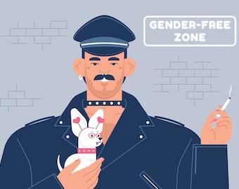 Gender-free zone  (postcard/poster/print)