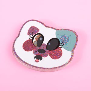 Chibi Mangle Face - Glitter Sticker