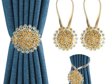 2 luxury quality Crystal curtain tieback Rhinestone rope holdback chaton bling 