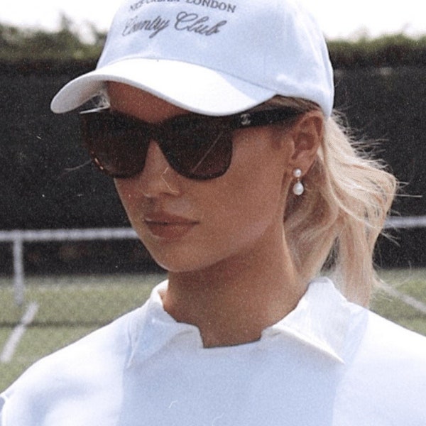 Country Club Tennis Baseball Cap | Vintage Style Old Money Retro Athleisure Sportswear | Nice Cream London