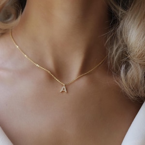 Collar con CARTA DE AMOR chapado en oro de 14 quilates con circonitas cúbicas brillantes personalizable