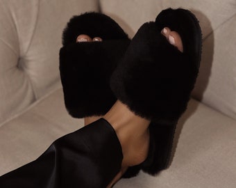 Residence Sheepskin Slipper - Rich Black