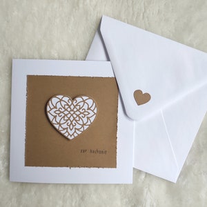 Handgefertigte Hochzeitskarte  – Karte zur Silberhochzeit/Goldhochzeit – Hochzeitstag