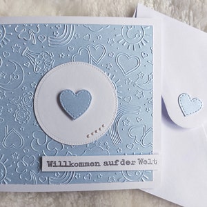 Handgefertigte Babykarte für Jungen – Karte zur Geburt – Gratulation Geburt