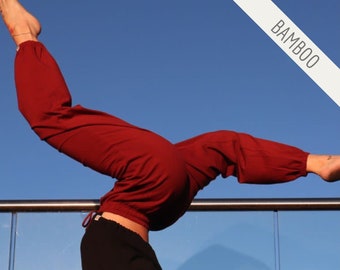 Pantalon de jogging de yoga en bambou pour femme avec cordon de serrage