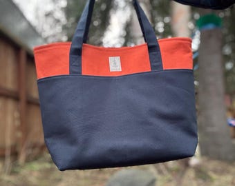 Organic Canvas Travel Tote, Trolley Sleeve, Hand Sewn in Alaska