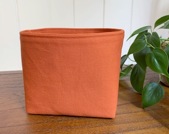 Canvas Storage Basket, Hand Sewn, Home Organization, 5x5x5