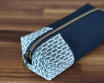 Organic Cotton Canvas Toiletry Bag, Makeup Pouch, Writing Pouch, Gift for Him or Her