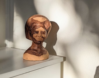 Wood Bust Sculpture