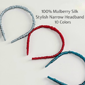 Mulberry Silk Headband, Silk Ruffled Headband, 100% 6A Grade Mulberry Silk Hair Accessory, Silk Headbands for Women, Gift for Her