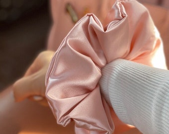 Pure Silk Scrunchie | 2.3‘’ Wide Large Size Scrunchie | Mulberry Silk Hair Ties | Hair Care | Luxury Silk Hair Accessories | Wedding Gifts
