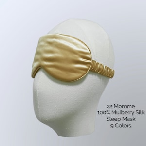 22 Momme Pure Mulberry Silk Sleep Mask Reversible Use Silk Eye Mask Luxury Silk Mask for Sleep Travel Break Gifts for Her/Him