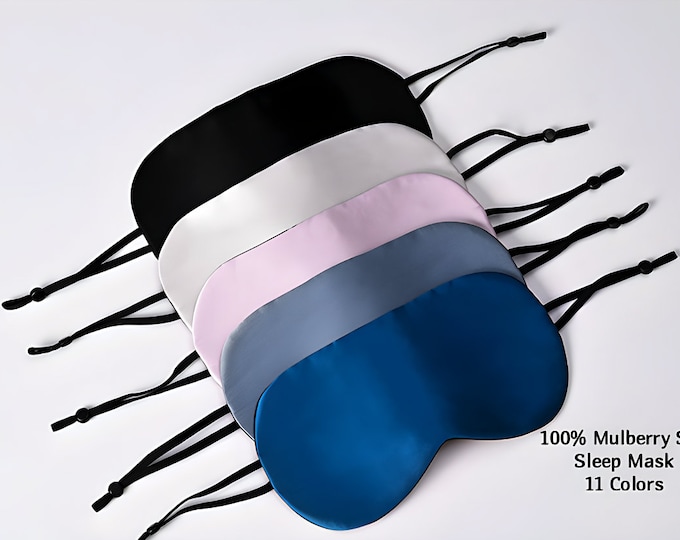 100% Silk Sleep Mask Lightweight Breathable Eye mask 19 Momme Silk Sleeping Mask with Adjustable Ear Loops Summer Mask