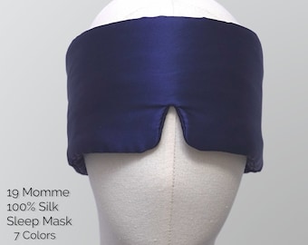 100% Silk Sleep Mask 19 Momme Mulberry Silk Eye Mask Adjustable Unisex Sleep Mask Blindfold Regali per lui / lei