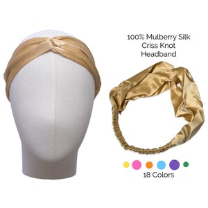Opaska na głowę z jedwabiu Twist Knot | Opaska na głowę z 100% czystego jedwabiu morwowego | Damska chusta na głowę z jedwabiu | Turban z jedwabiu | Akcesoria do włosów | Prezent dla niej