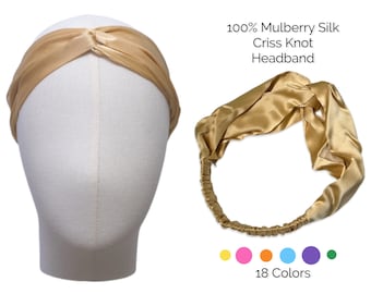 Fascia in seta Twist Knot / 100% Pure Mulberry Silk Headband / Women Silk Head Wrap / Silk Turban / Accessori per capelli / Regalo per lei