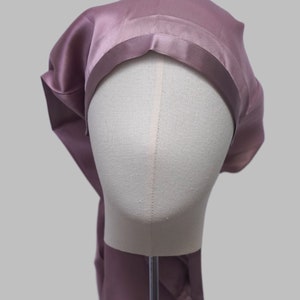 Long bonnet en soie pour cheveux longs, Bonnets de nuit en soie de mûrier de qualité 6A pour tresses, Bonnet en soie, cadeau de soin des cheveux pour elle image 2