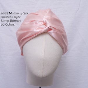 Twisted Sleep Bonnet Double Layer Silk Sleep Cap Sleeping Nightcap Hair Turban Women Hair Wrap Gift Ideas