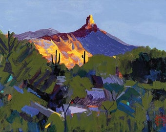 View of Pinnacle Peak in Winter, limited edition signed giclee