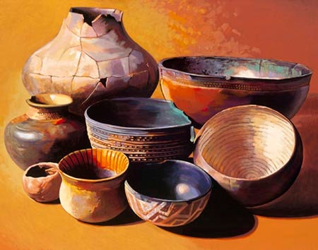 Native American Pottery I, limited edition signed giclee