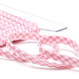 Paspelband Vichy 10 mm verschiedene Farben Meterware ab 3 m 1,00 EUR/m rosa 32