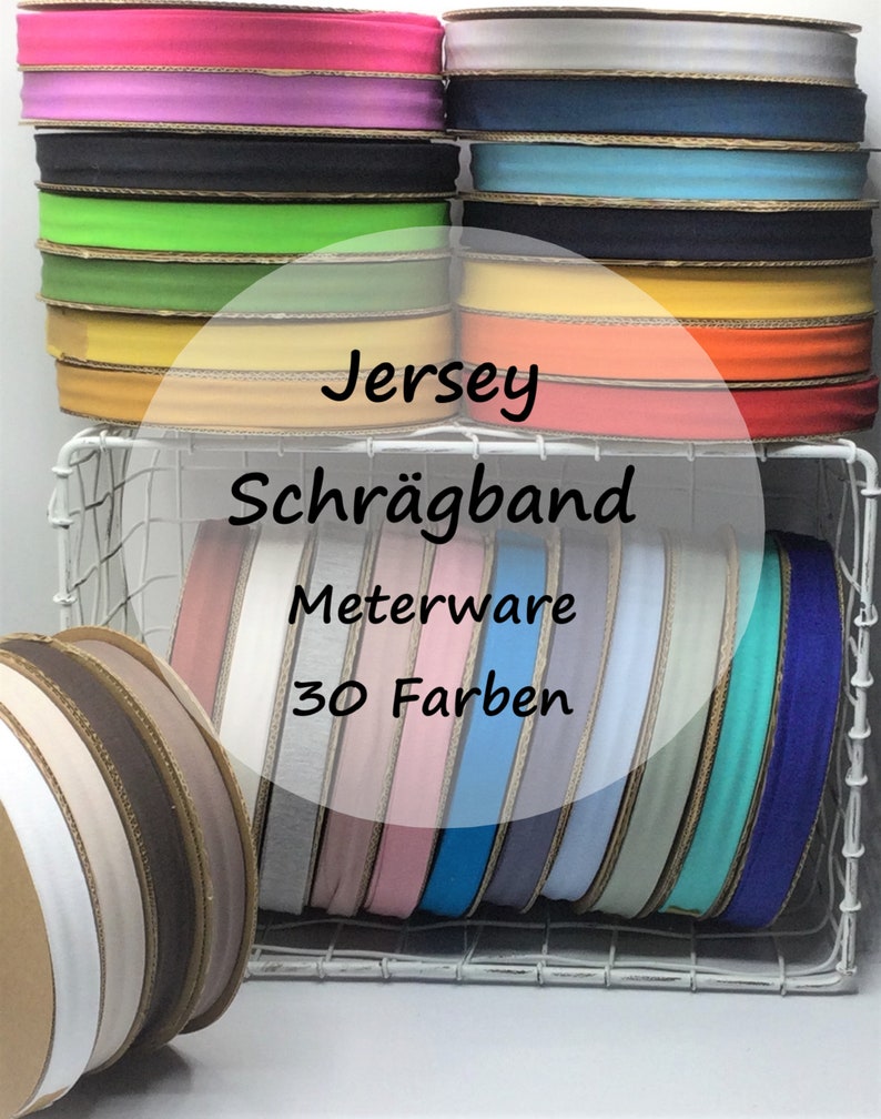 Schrägband Jersey 20 mm uni viele Farben Meterware ab 2 m 1,50 EUR/m afbeelding 1
