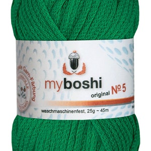 Myboshi No.5 Wolle 25 g verschiedene Restfarben 522 grassgrün