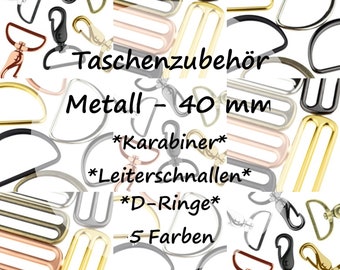 Taschenkarabiner / D-Ringe / Schieber / für 40 mm Gurtband / 5 Farben