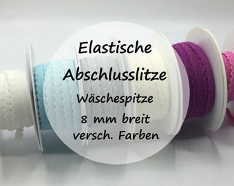 Elastische Abschlusslitze | Wäschespitze | 8 mm | ab 2 m | 1,95 EUR/m