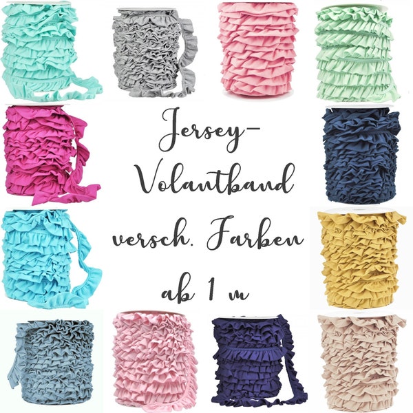 Volantband Jersey | viele Farben | ab 1 m | 2,75 EUR/m