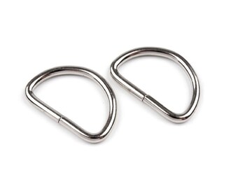 D-Ring | Halbring | 32 mm | Nickel |  10 Stck - 0,25 EUR/Stck